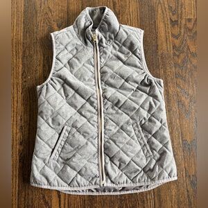 Old Navy Gray Quilted Vest with Stand-Up Collar